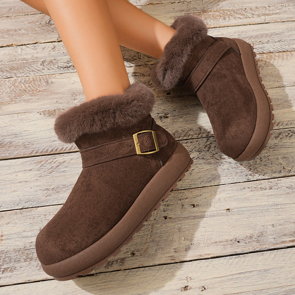 Faux Fur Lined Suede Winter Boots