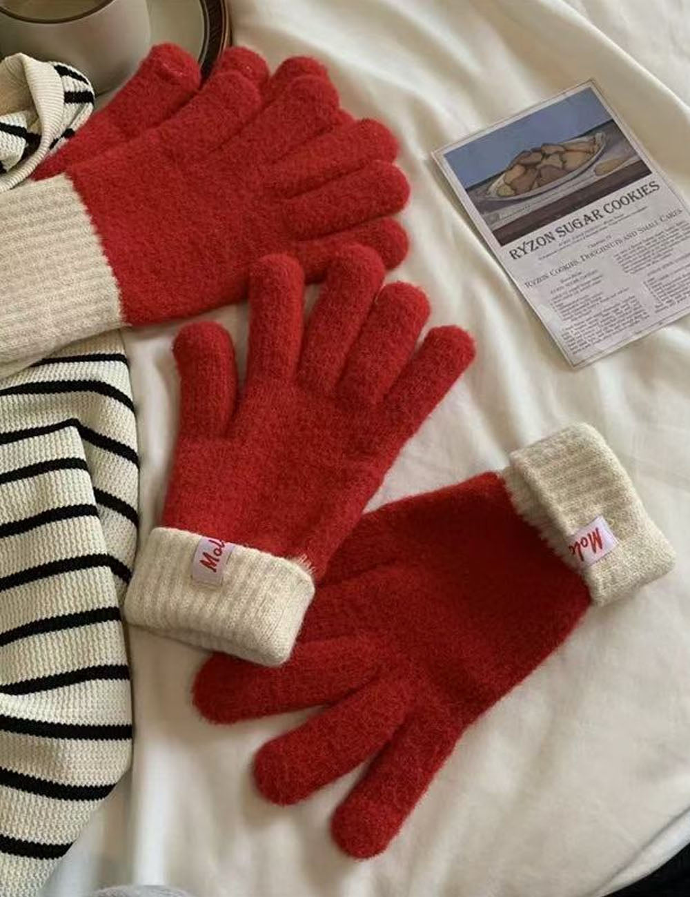 Winter Color Block Touch Screen Knit Gloves 6W6GLO58