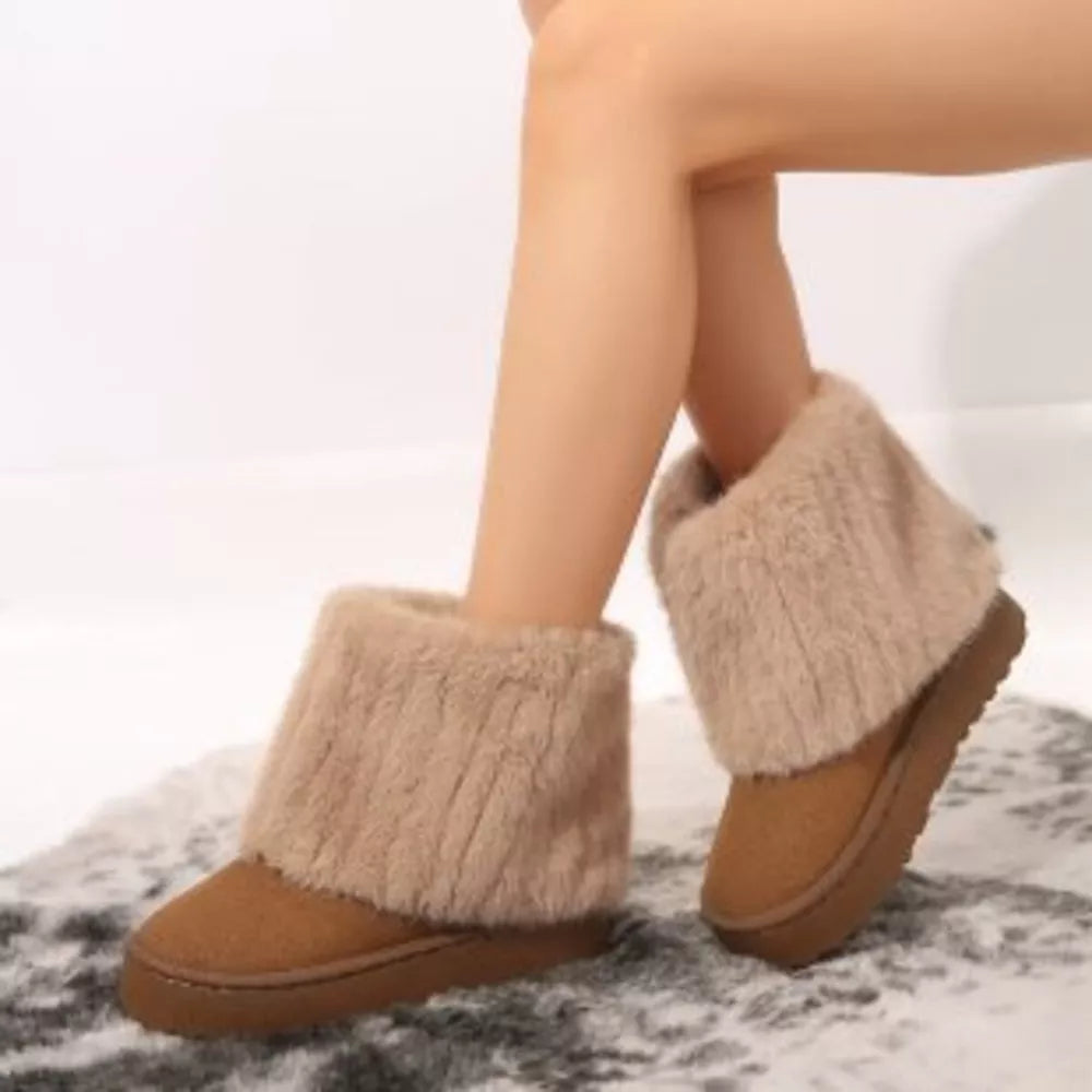 Cozy Faux Fur Platform Ankle Boots