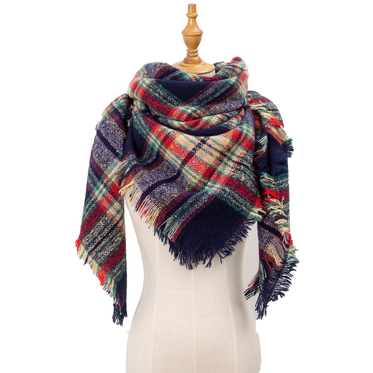 Tartan Plaid Fringe Blanket Scarf Wrap