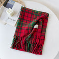 Oversized Plaid Tassel Blanket Scarf