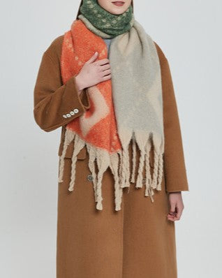 Diamond Argyle Fringe Blanket Scarf Wrap
