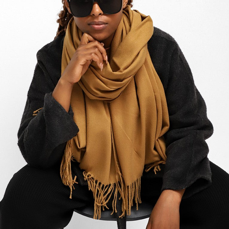 Oversized Brushed Tassel Blanket Scarf Wrap