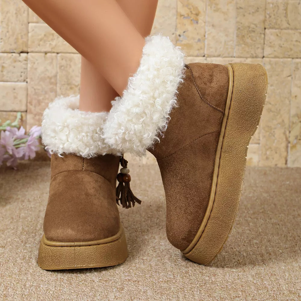 Round Toe Faux Fur Lined Boots