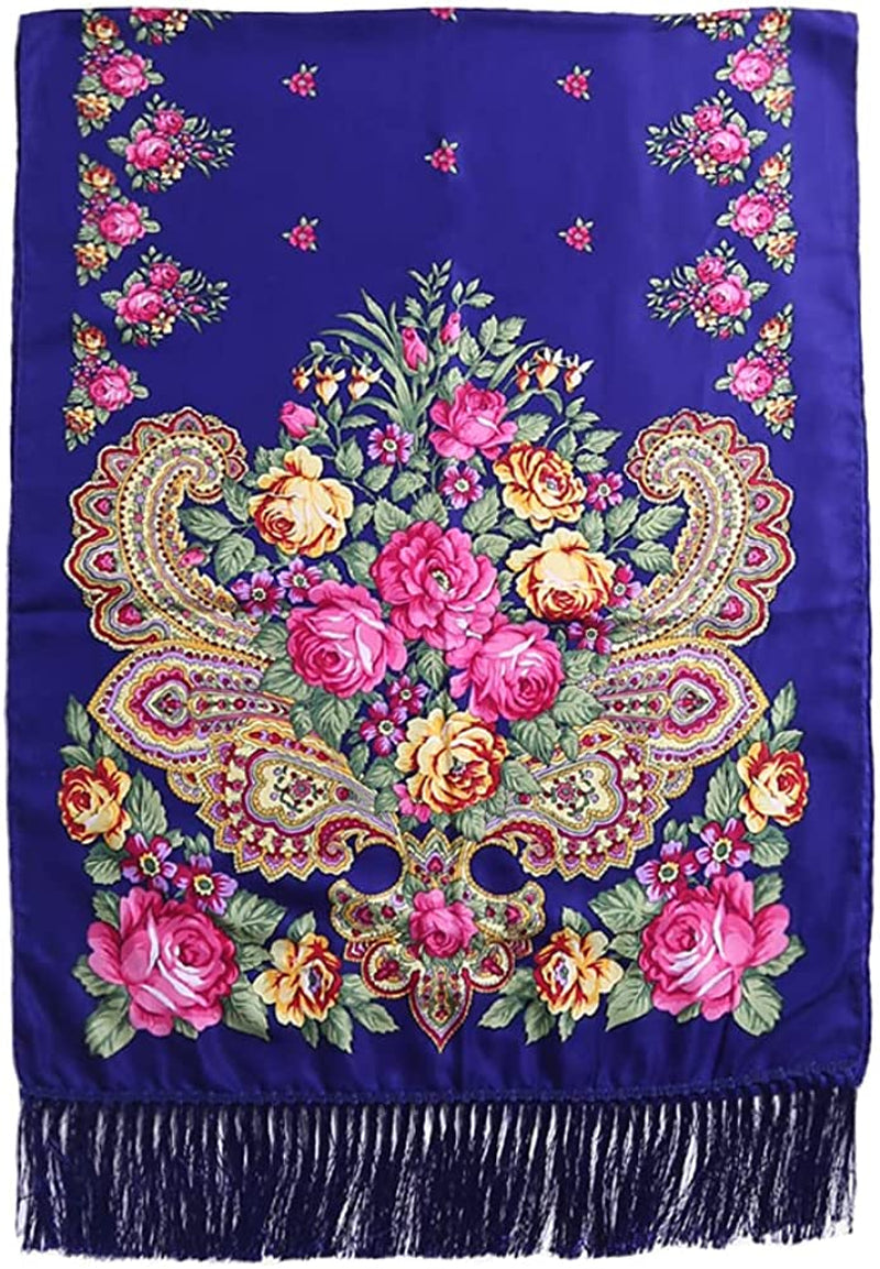 Traditional Tassel Exotic Wrap Printed Scarf for Women Warm Soft Large Long Rectangular Fashion Scarves